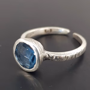 Topaz Yüzük (Gümüş) - Orijinal Şifalı Kristal - Görsel 1
