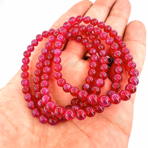 Yakut Bileklik 6mm - Orijinal Şifalı Kristal - Görsel 1