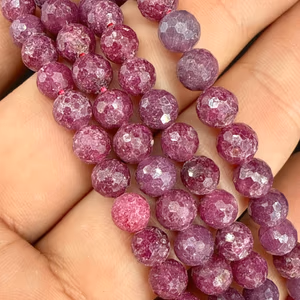 Yakut Dizi 6mm Faset - Orijinal Şifalı Kristal - Görsel 1