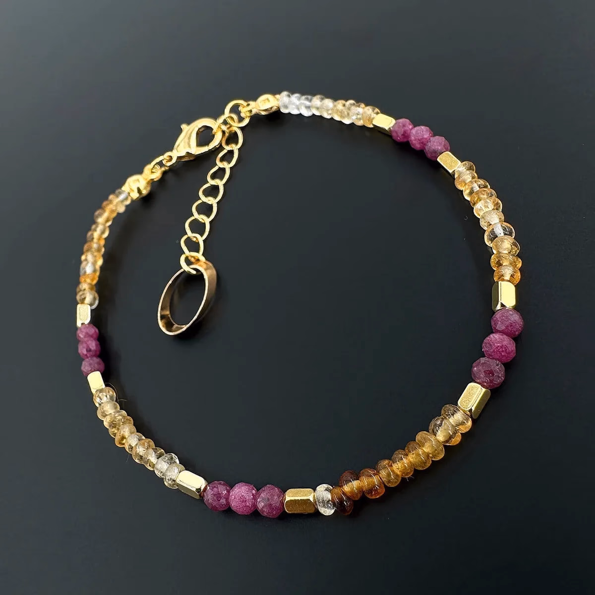 Yakut / Hessonite Garnet Halhal 3mm