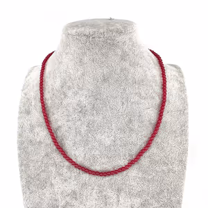 Yakut Kolye 3mm Gümüş - Orijinal Şifalı Kristal - Görsel 2
