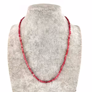 Yakut Kolye 3x4mm Gümüş - Orijinal Şifalı Kristal - Görsel 2