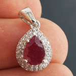 Yakut Kolye Ucu (Gümüş) Orijinal Kristal Detay Görseli 2