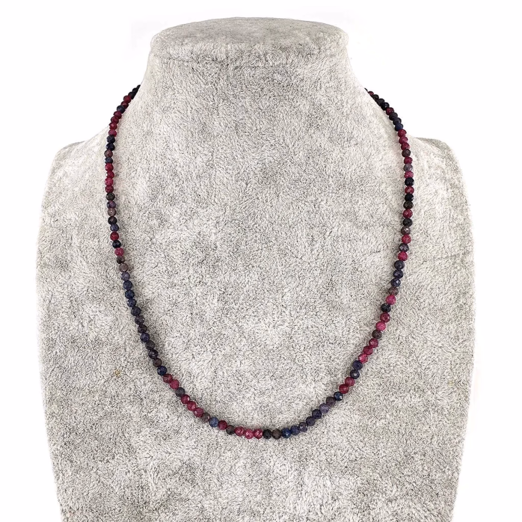 Yakut / Safir Kolye 3mm Gümüş İncele ve Satın Al Yakut / Safir Kolye 3mm Gümüş - Orijinal Doğal Taş ve Şifa Kristali Görsel 1