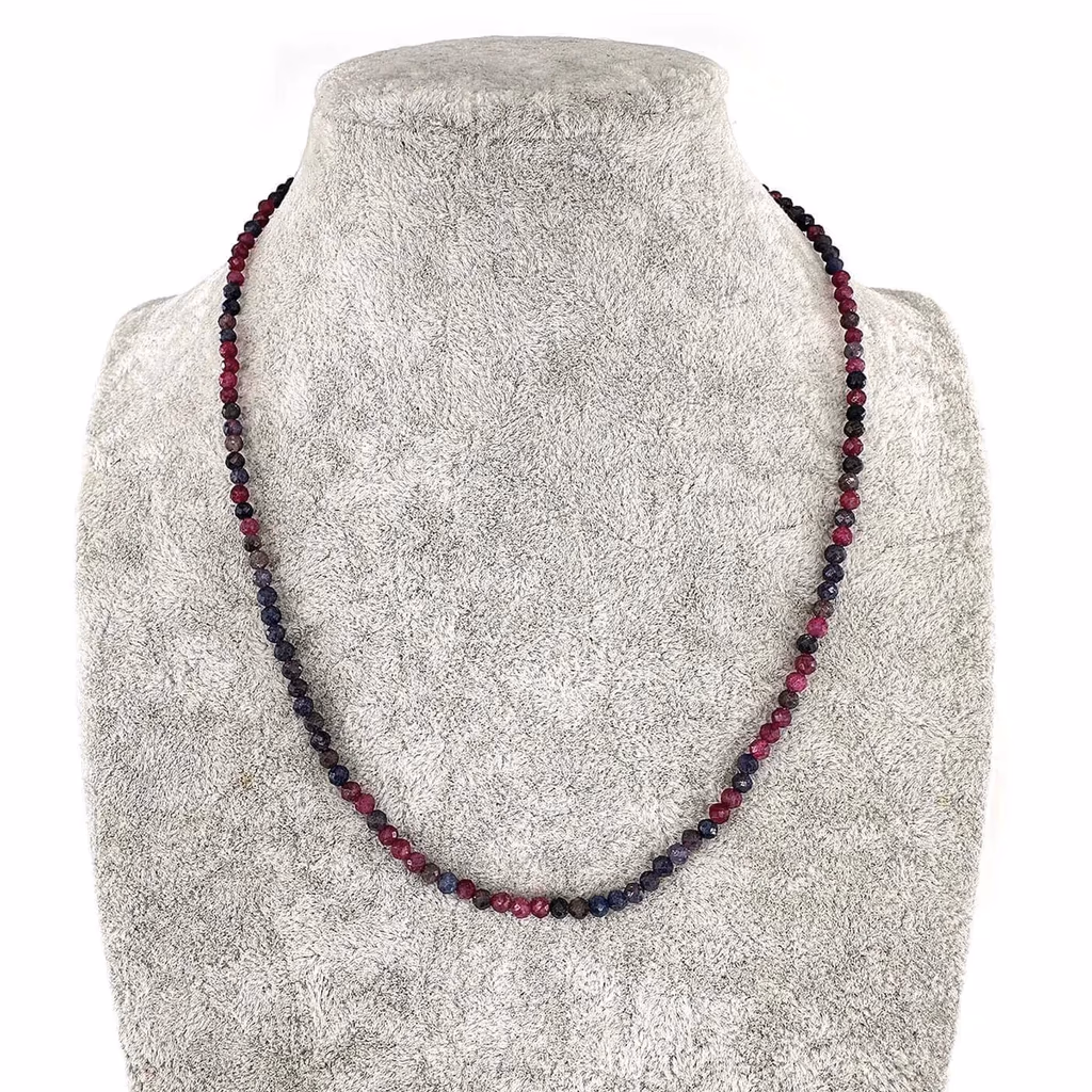 Yakut / Safir Kolye 3mm Gümüş İncele ve Satın Al Yakut / Safir Kolye 3mm Gümüş - Orijinal Doğal Taş ve Şifa Kristali Görsel 1