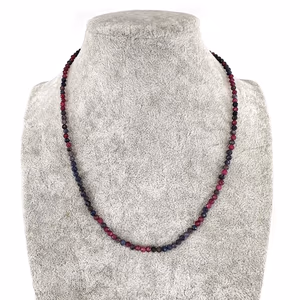 Yakut / Safir Kolye 3mm Gümüş - Orijinal Şifalı Kristal - Görsel 1