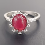 Yakut Yüzük (Gümüş) Orijinal Kristal Detay Görseli 2