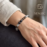 Yengeç Burcu Unisex Bileklik 8mm Orijinal Kristal Detay Görseli 7