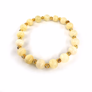 Yeşil Kalsit Bileklik 8mm Gold - Orijinal Şifalı Kristal - Görsel 1