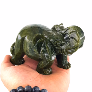 YEŞİM FİL OBJE 10 CM - Orijinal Şifalı Kristal - Görsel 2