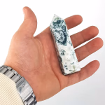 Yosunlu Akik (Moss Agate) Obelisk Orijinal Kristal Detay Görseli 2