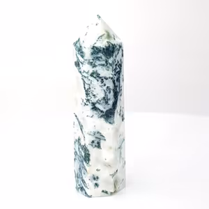 Yosunlu Akik (Moss Agate) Obelisk - Orijinal Şifalı Kristal - Görsel 2