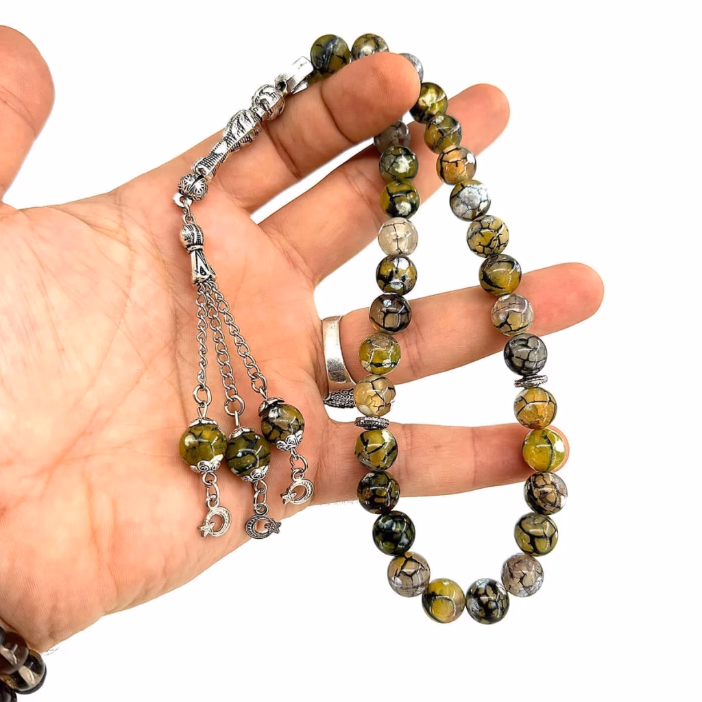 Yosunlu Akik ( Moss Agate )Tesbih 10mm İncele ve Satın Al Yosunlu Akik ( Moss Agate )Tesbih 10mm - Orijinal Doğal Taş ve Şifa Kristali Görsel 1