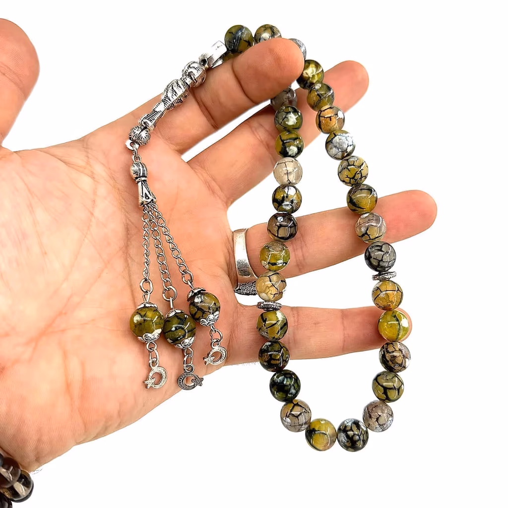 Yosunlu Akik ( Moss Agate )Tesbih 10mm İncele ve Satın Al Yosunlu Akik ( Moss Agate )Tesbih 10mm - Orijinal Doğal Taş ve Şifa Kristali Görsel 1