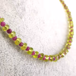 Zeberced , Yakut Kolye 3mm (Gümüş) Orijinal Kristal Detay Görseli 2