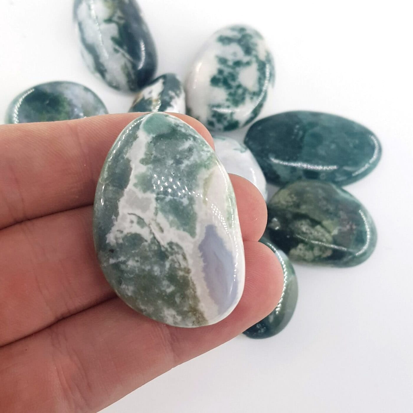 Yosunlu Akik (Moss Agate) Tımbıl - Görsel 2