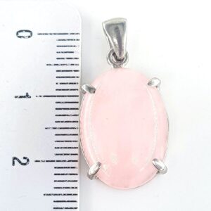 Alternative view of Pembe Kuvars Kolye Ucu Gümüş