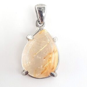 Gold Rutil Kuvars Kolye Ucu (Gümüş)