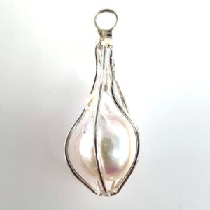 Alternative view of Barok İnci Kolye Ucu (Gümüş)