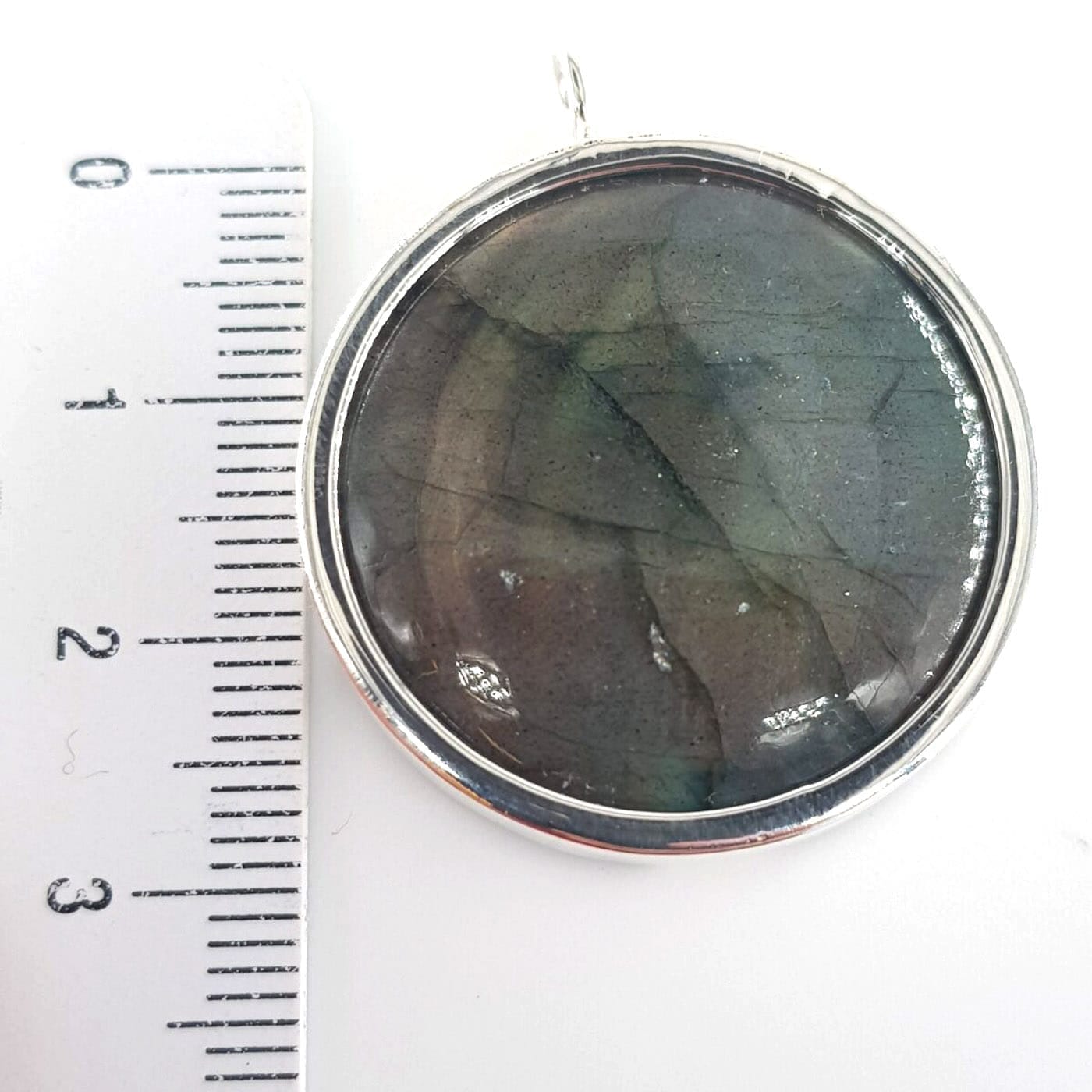 Labradorit Kolye Ucu Gümüş - Görsel 2