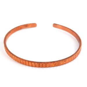 Çizgili İnce Bakır Bileklik