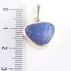 Mavi Kalsedon Kolye Ucu (Gümüş) - 2