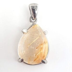 Gold Rutil Kuvars Kolye Ucu (Gümüş)