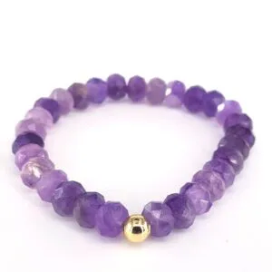 Ametist Bileklik Rondela 8mm