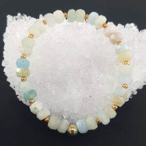 Akuamarin Rondela Faset Bileklik 8mm