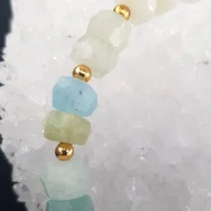 Alternative view of Akuamarin Rondela Faset Bileklik 8mm