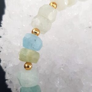 Akuamarin Rondela Faset Bileklik 8mm - 2