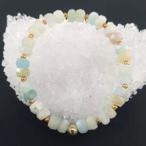 Akuamarin Rondela Faset Bileklik 8mm