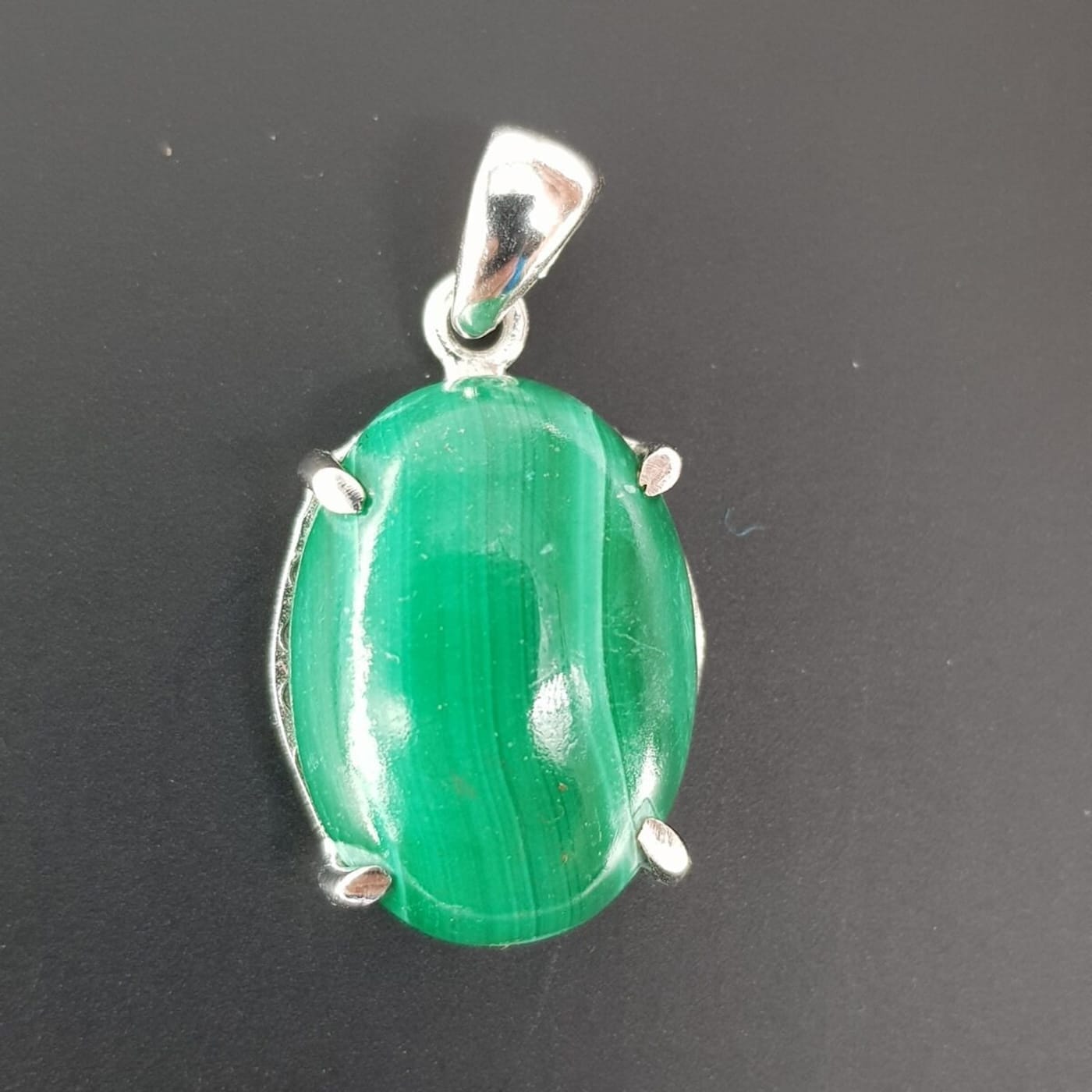 Malakit Kolye Ucu (Gümüş)