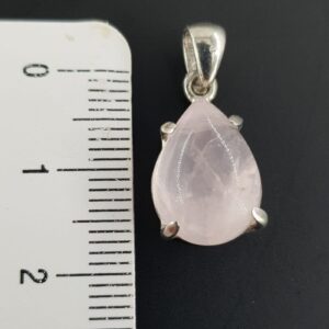 Alternative view of Pembe Kuvars Kolye Ucu Gümüş