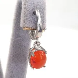 Alternative view of Kırmızı Akik Küpe (Gümüş)