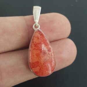 Alternative view of Fosil Mercan Kolye Ucu (Gümüş)