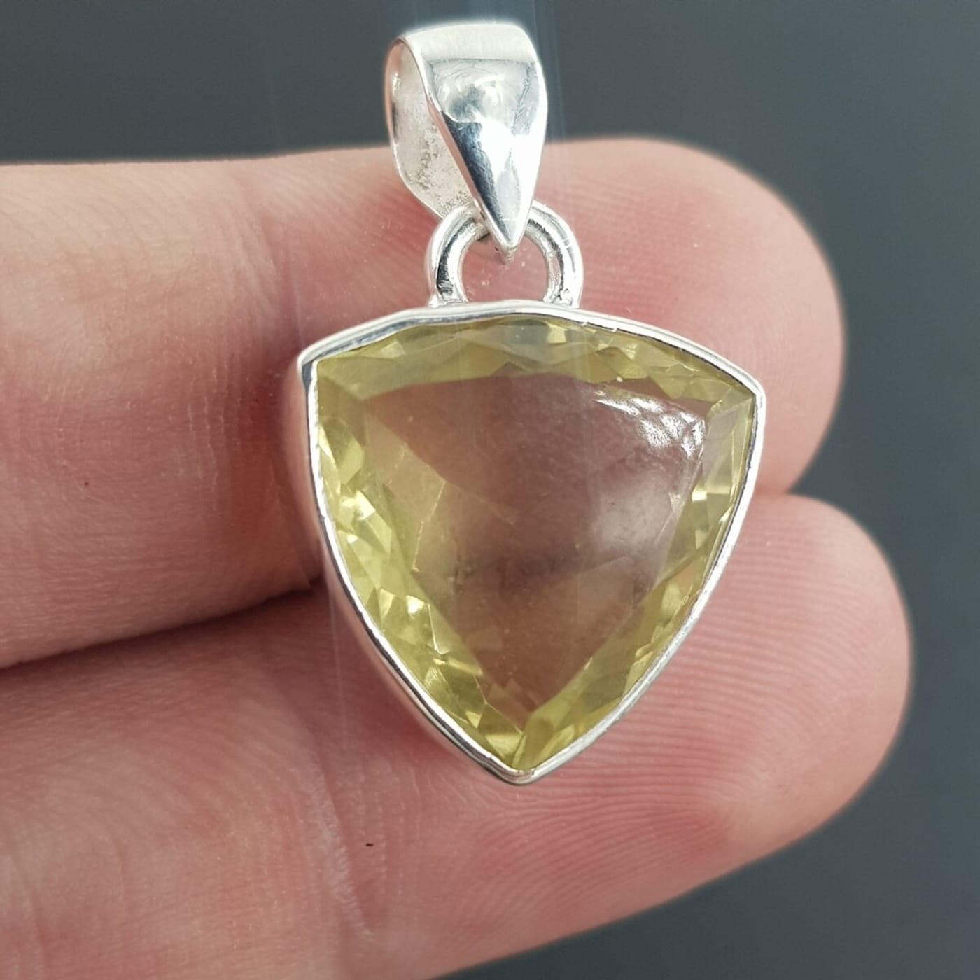 Limon Kuvars Kolye Ucu (Gümüş) - Görsel 2