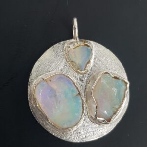 Ateş Opal Kolye Ucu (Gümüş)