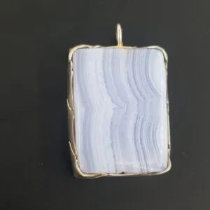 Mavi Kalsedon Kolye Ucu (Gümüş)