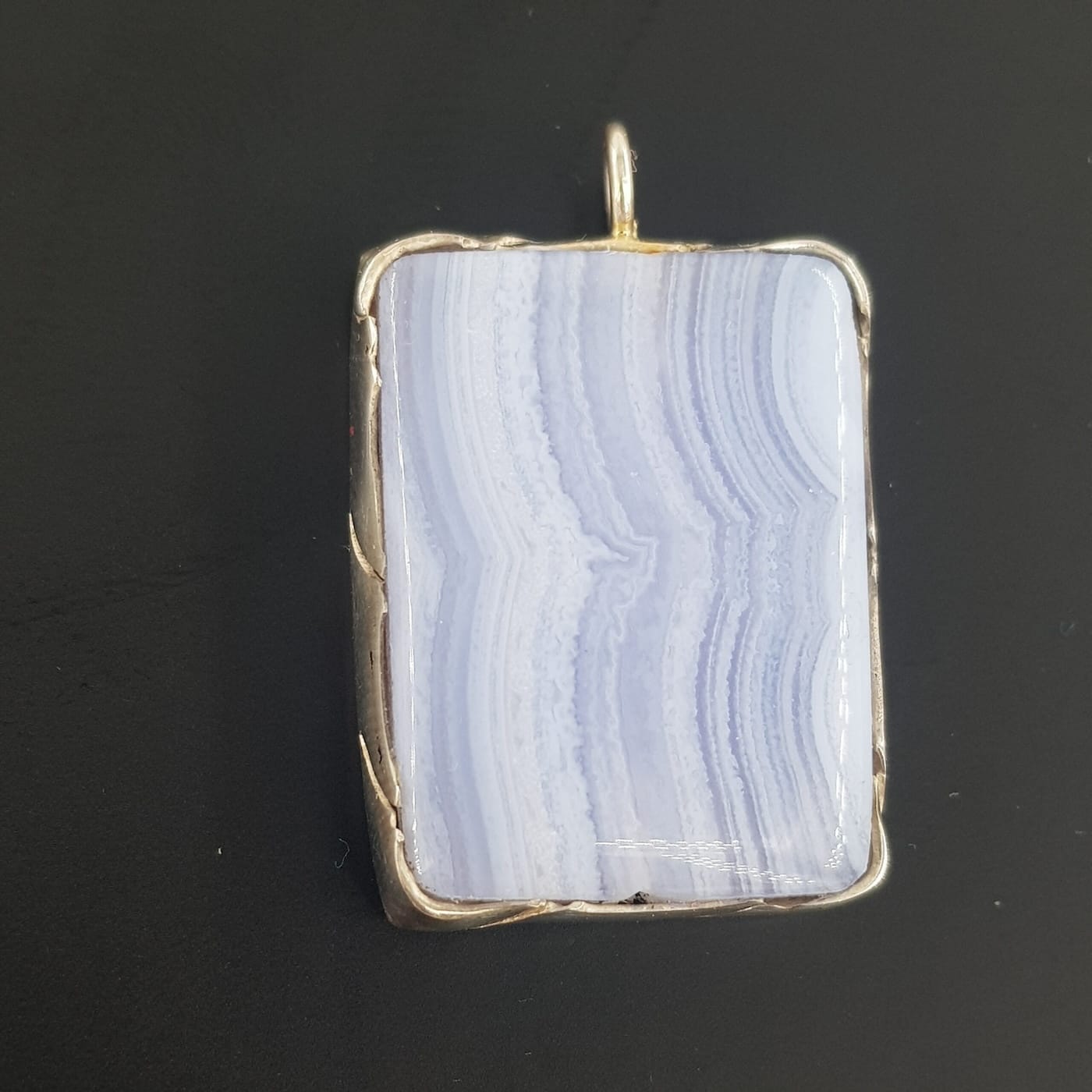 Mavi Kalsedon Kolye Ucu (Gümüş)