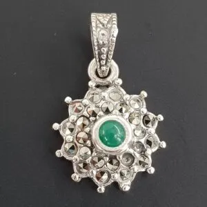 Zümrüt Markazit Kolye Ucu (Gümüş)