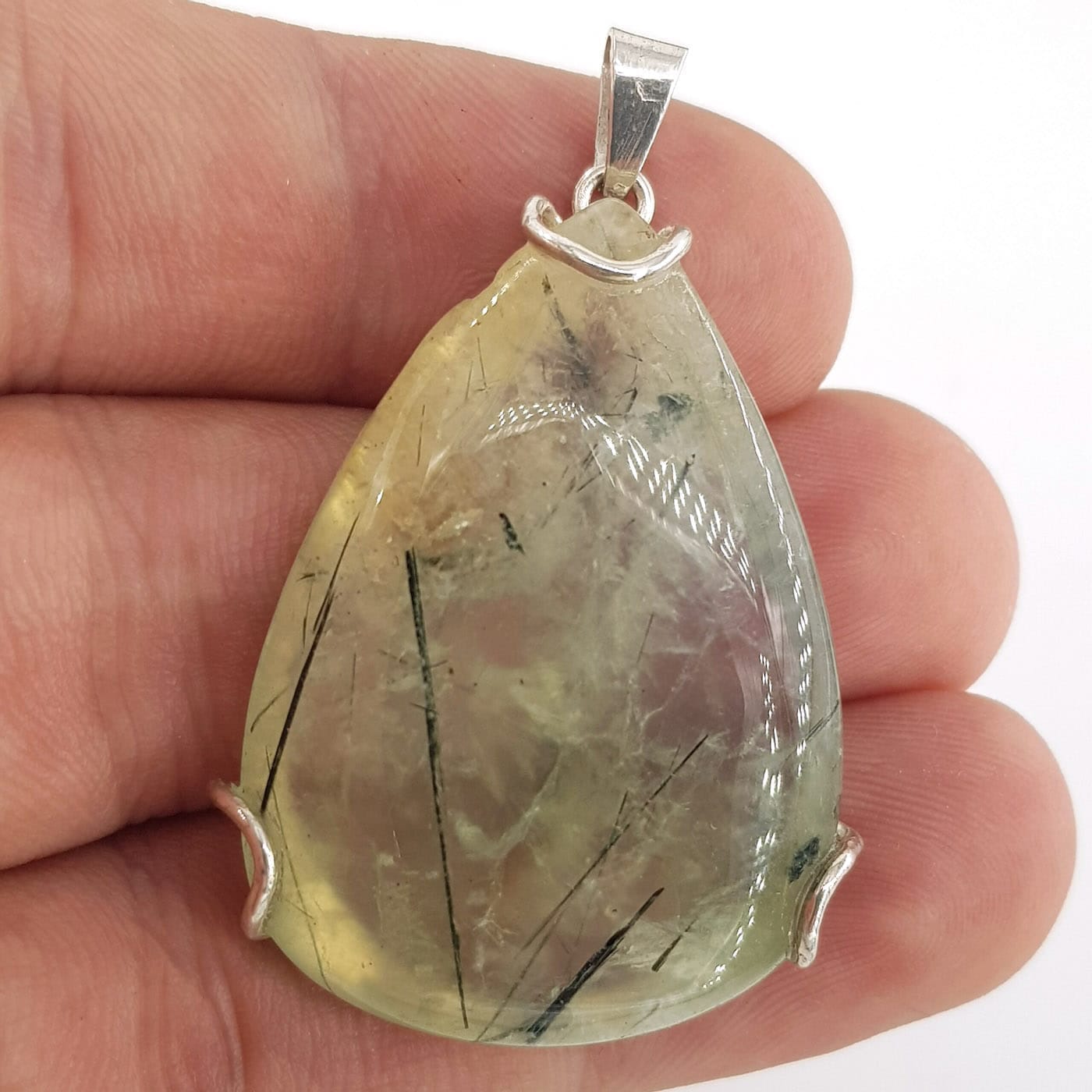 Prehnite Kolye Ucu (Gümüş) - Görsel 2