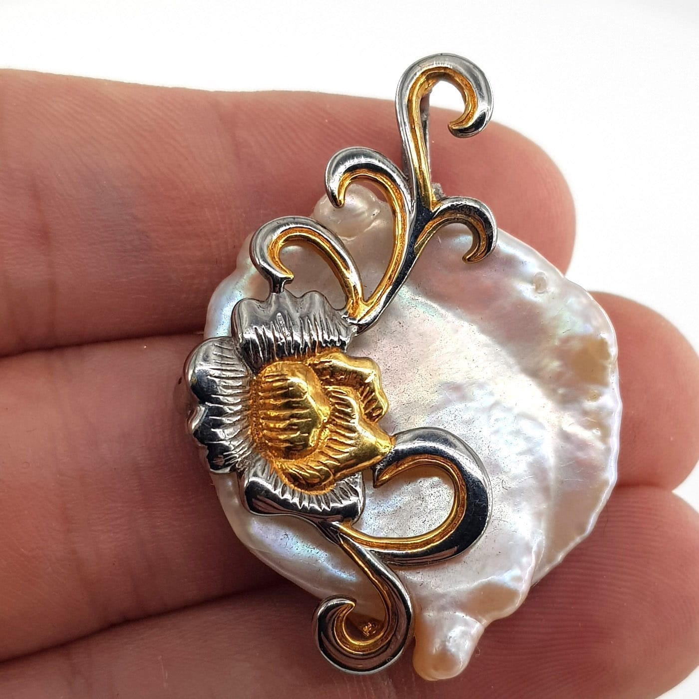 Barok İnci Kolye Ucu (Gümüş) - Görsel 2