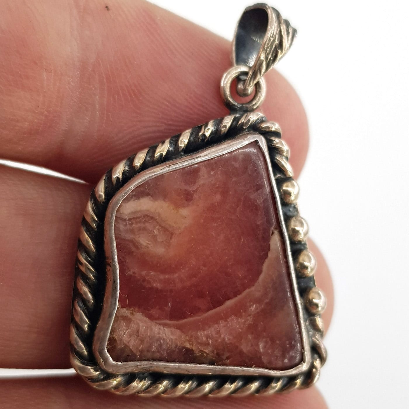 Rodokrozit Kolye Ucu (Gümüş) - Görsel 2