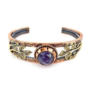 Ametist Bakır Bileklik
