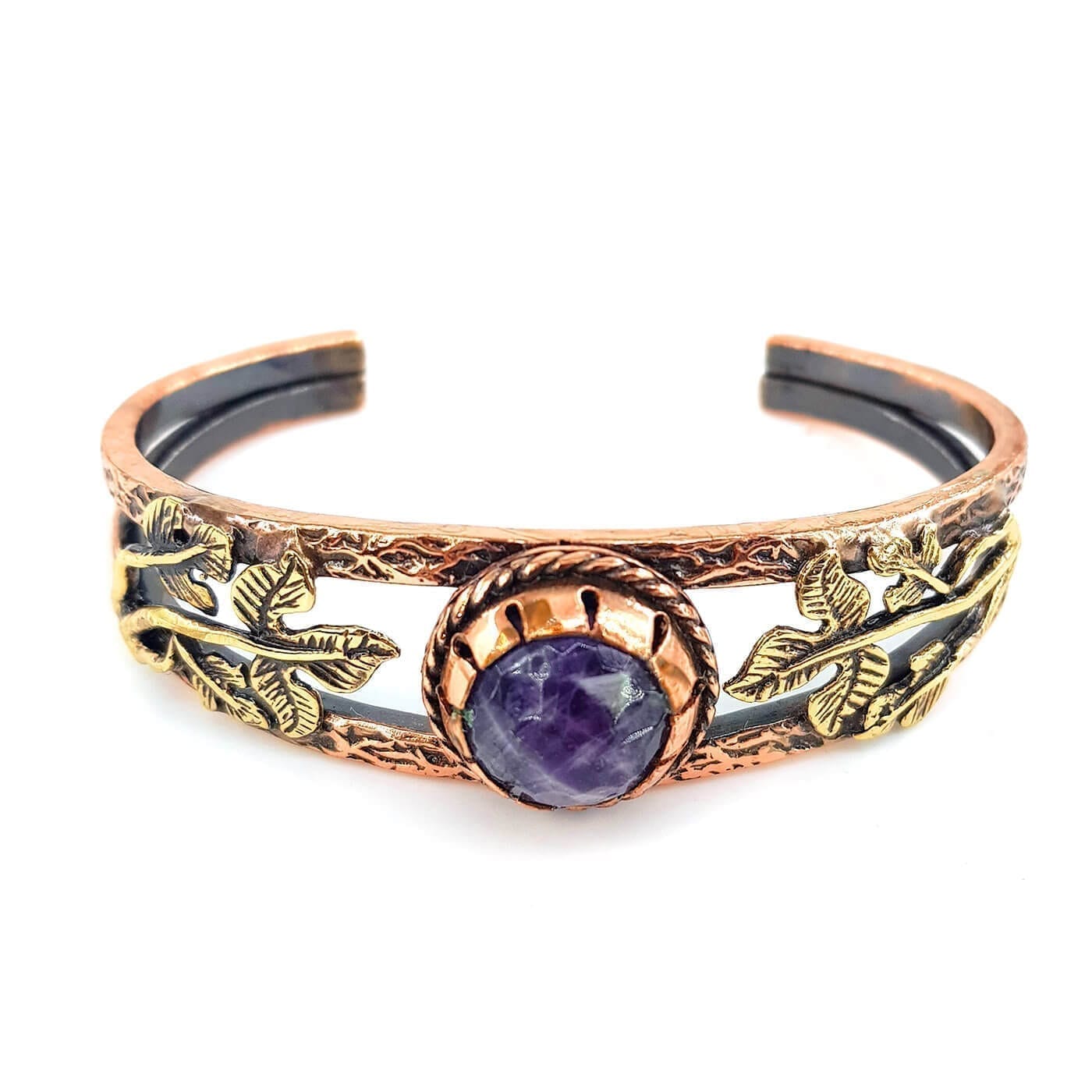 Ametist Bakır Bileklik