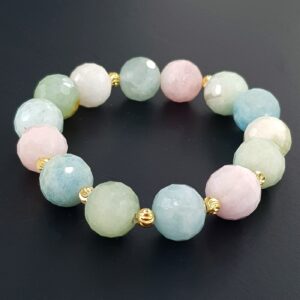 Morganit Bileklik Faset 10mm