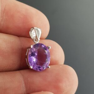 Ametist Kolye Ucu (Gümüş) - Ametist Taşı Enerjisi ve Doğal Formu