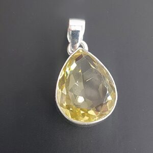 Limon Kuvars Kolye Ucu (Gümüş)