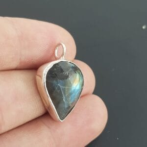 Labradorit Kolye Ucu (Gümüş) - 2